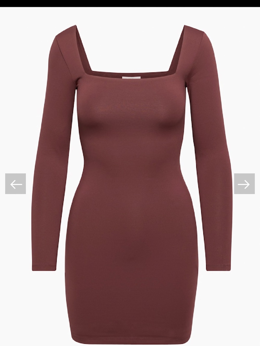 Babaton Contour Squareneck Longsleeve Mini Dress